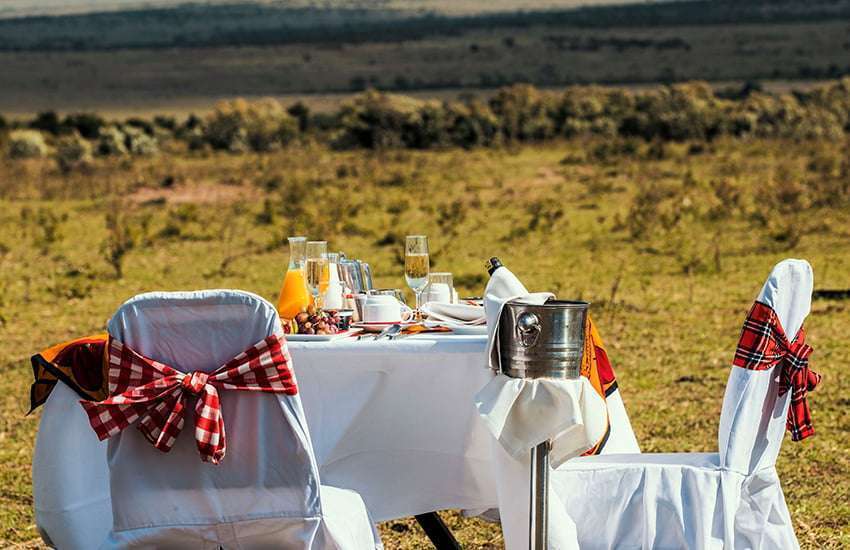 Bush dining at Sarova Mara