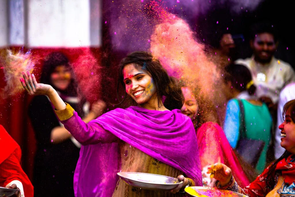 Celebrating holi in India - Holiday